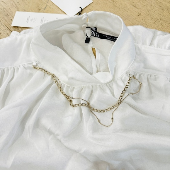Zara chain collar satin effect blouse - Picture 8 of 11